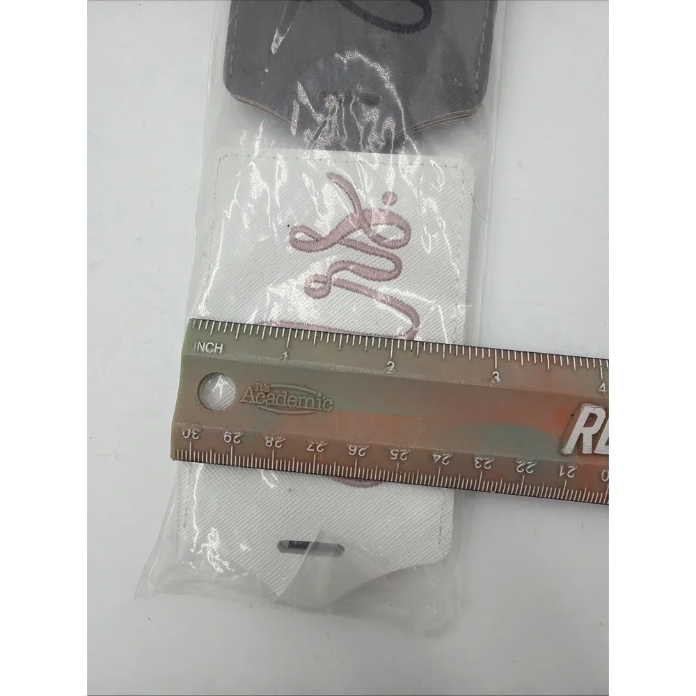Mr & Mrs Luggage Tag SET Faux Leather Gray/White 4